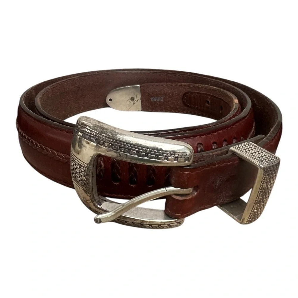 Brighton (3) Leather Buckle Belts. 2 black. 1 brown. SZ. 38 & 40